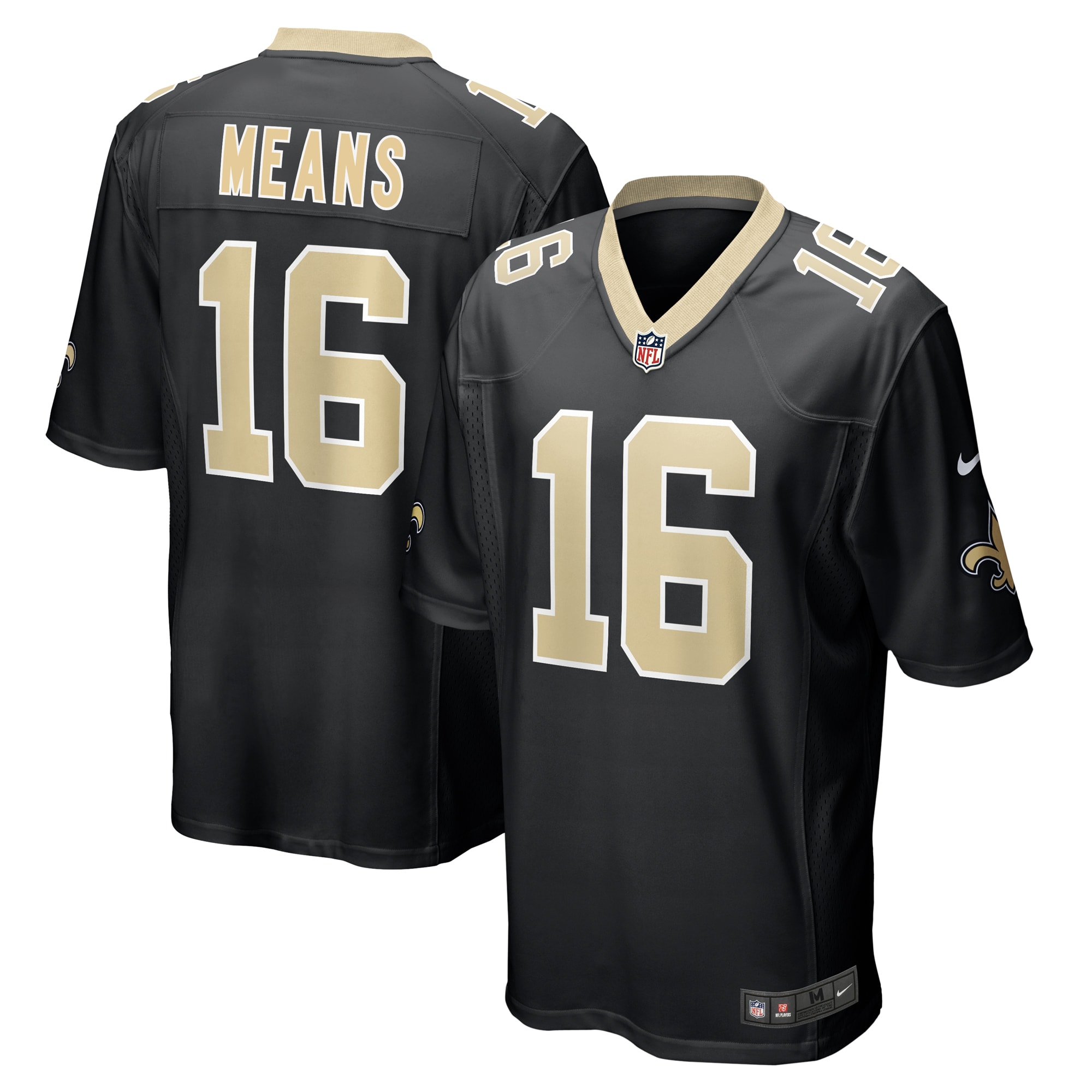 New Orleans Saints Bub Means Black Game NFL Jersey Men's