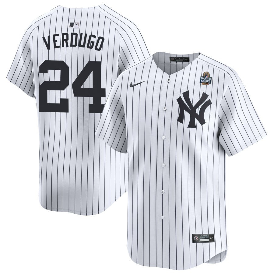 Alex Verdugo 24 New York Yankees 2024 World Series Home Limited Player White MLB Jersey Men's
