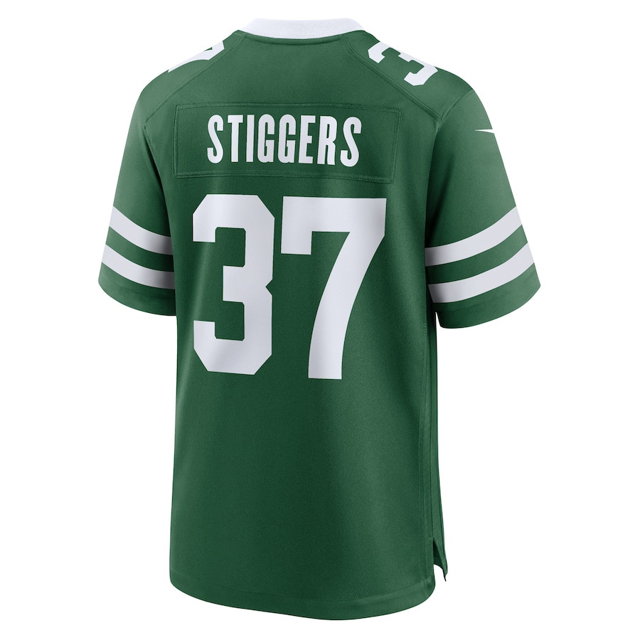 Qwan'tez Stiggers 37 New York Jets Team Game Legacy Green NFL Jersey Men's