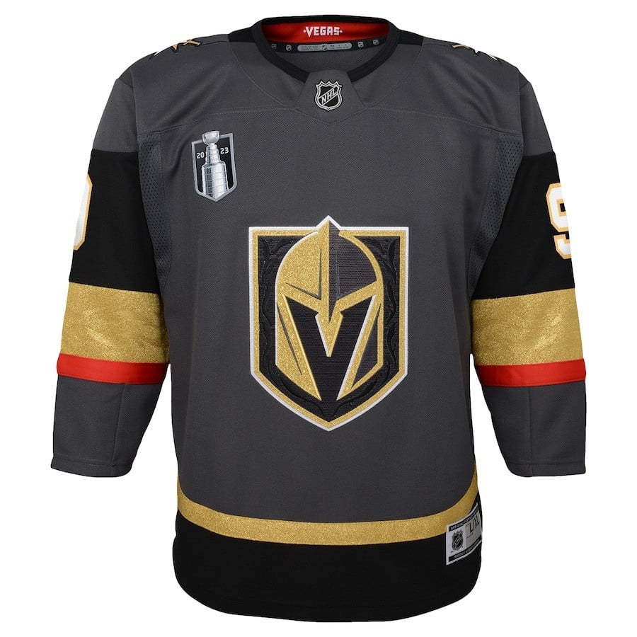 Jack Eichel 9 Vegas Golden Knights 2023 Stanley Cup Final Alternate Black NHL Jersey Youth