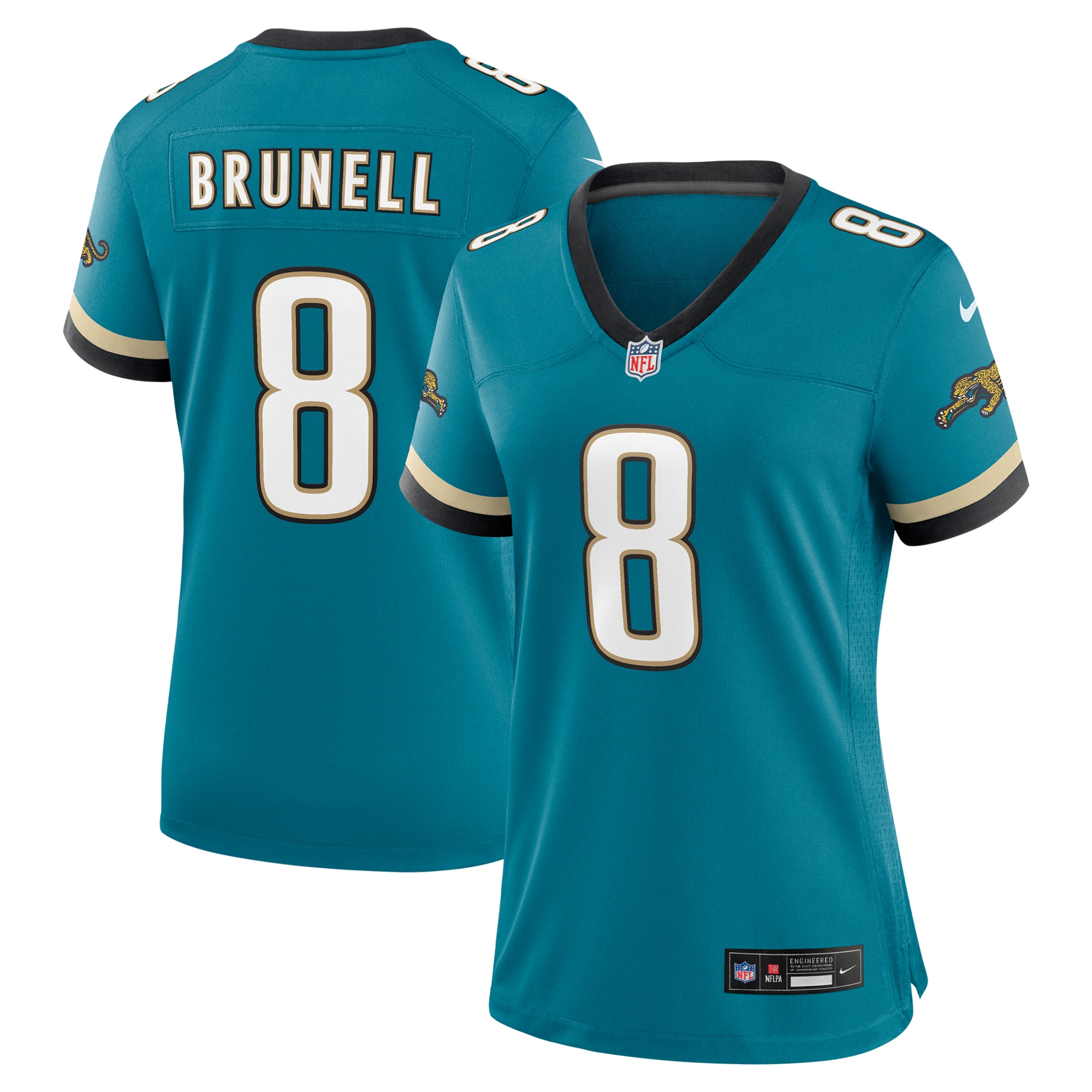 Jacksonville Jaguars Mark Brunell Teal Prowler Throwback Retired Player Game NFL Jersey Women's