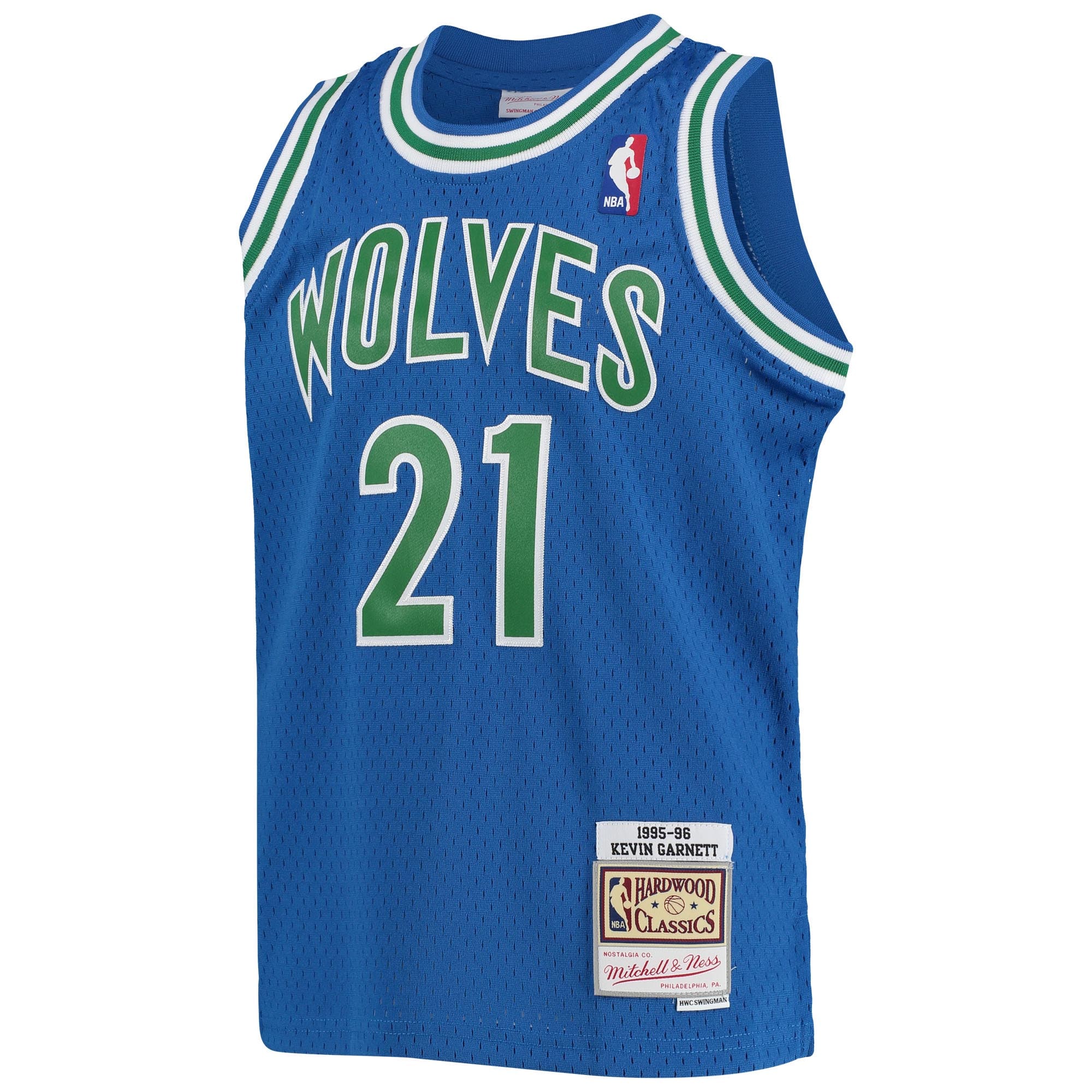 Mitchell Ness Kevin Garnett Blue Minnesota Timberwolves 1995-96 Hardwood Classics Swingman NBA Jersey Youth