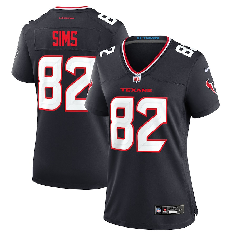 Steven Sims 82 Houston Texans Team Game Navy NFL Jersey Women's