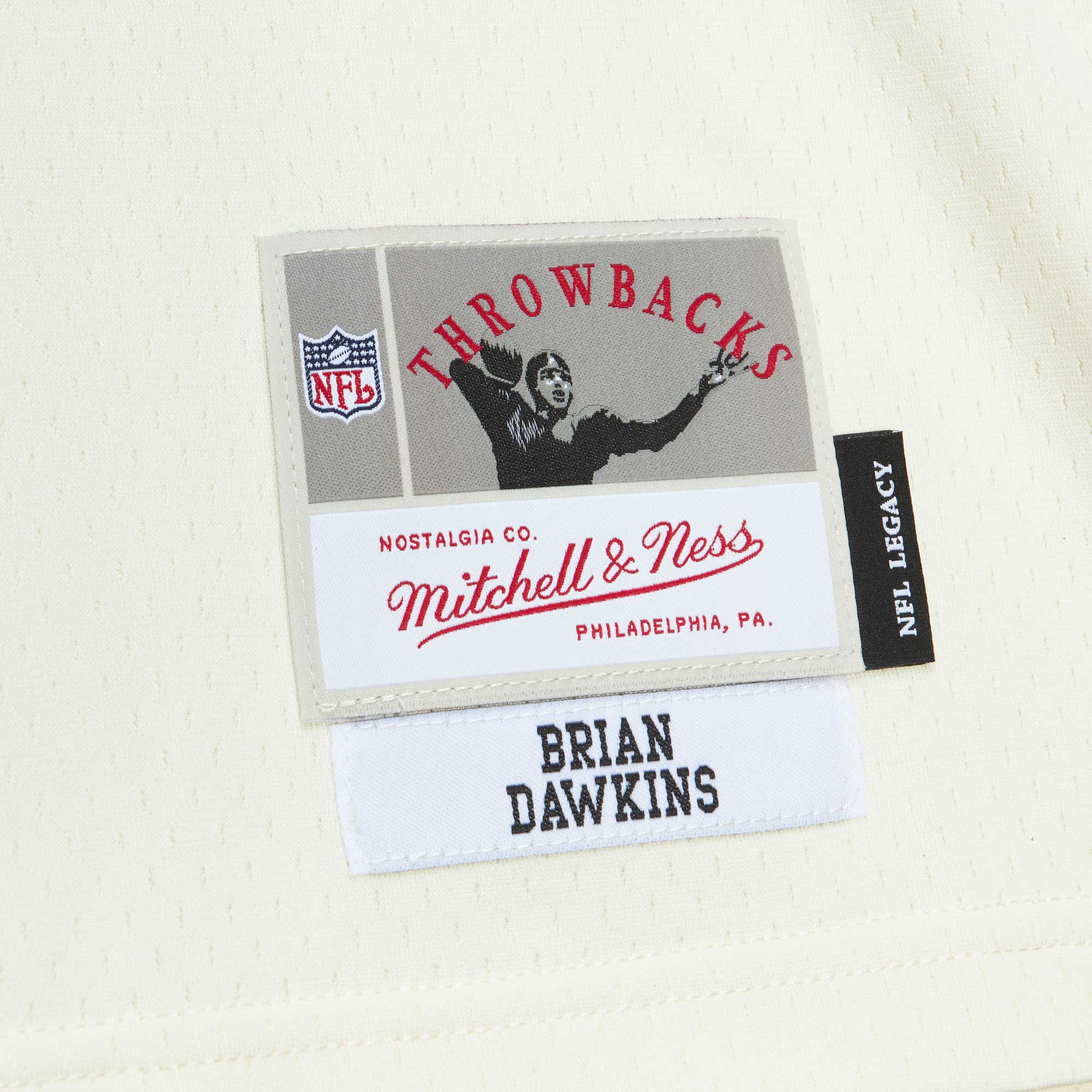 Philadelphia Eagles Brian Dawkins Mitchell Ness Cream Chainstitch Legacy NFL Jersey Men's