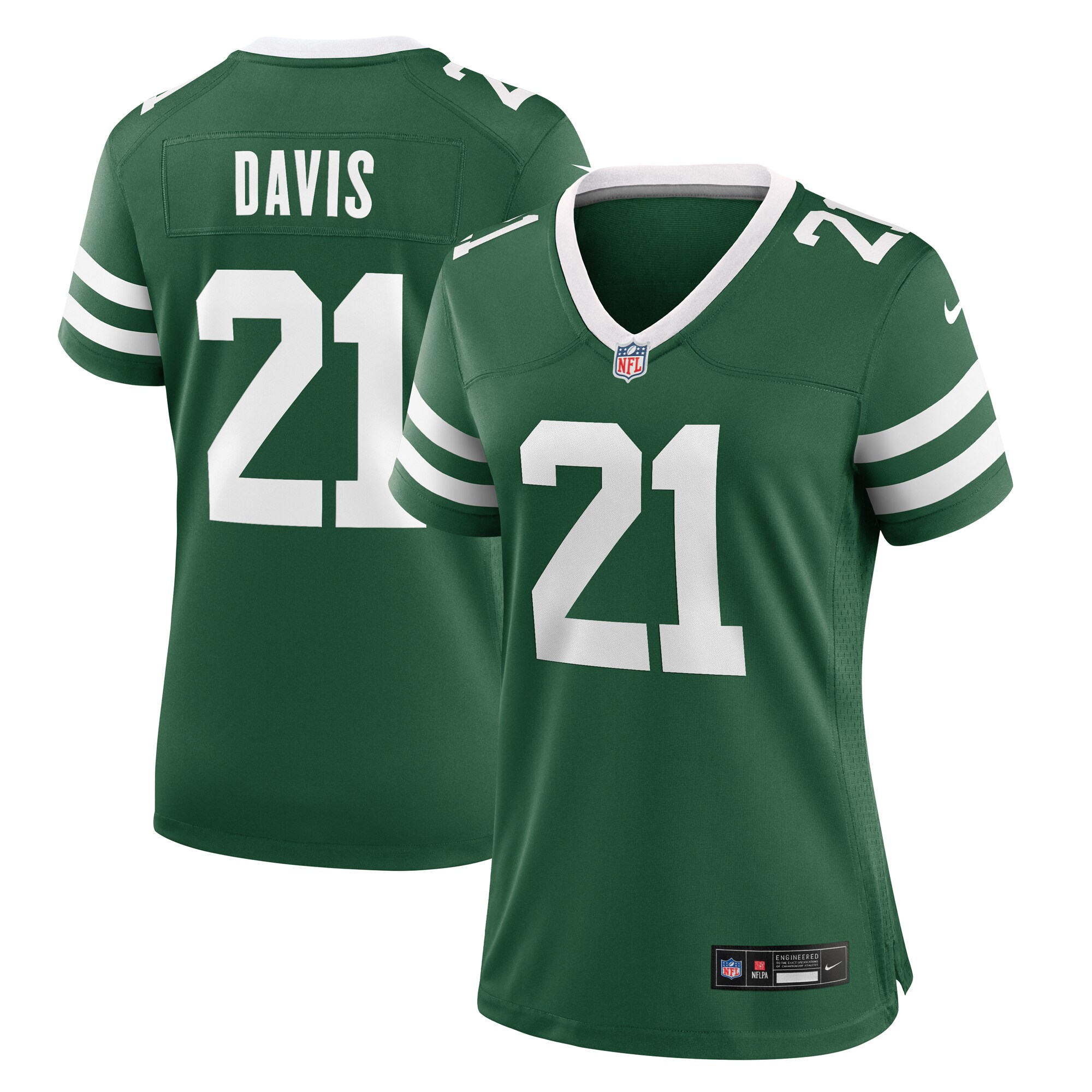 New York Jets Ashtyn Davis Legacy Green Team Game NFL Jersey Women's