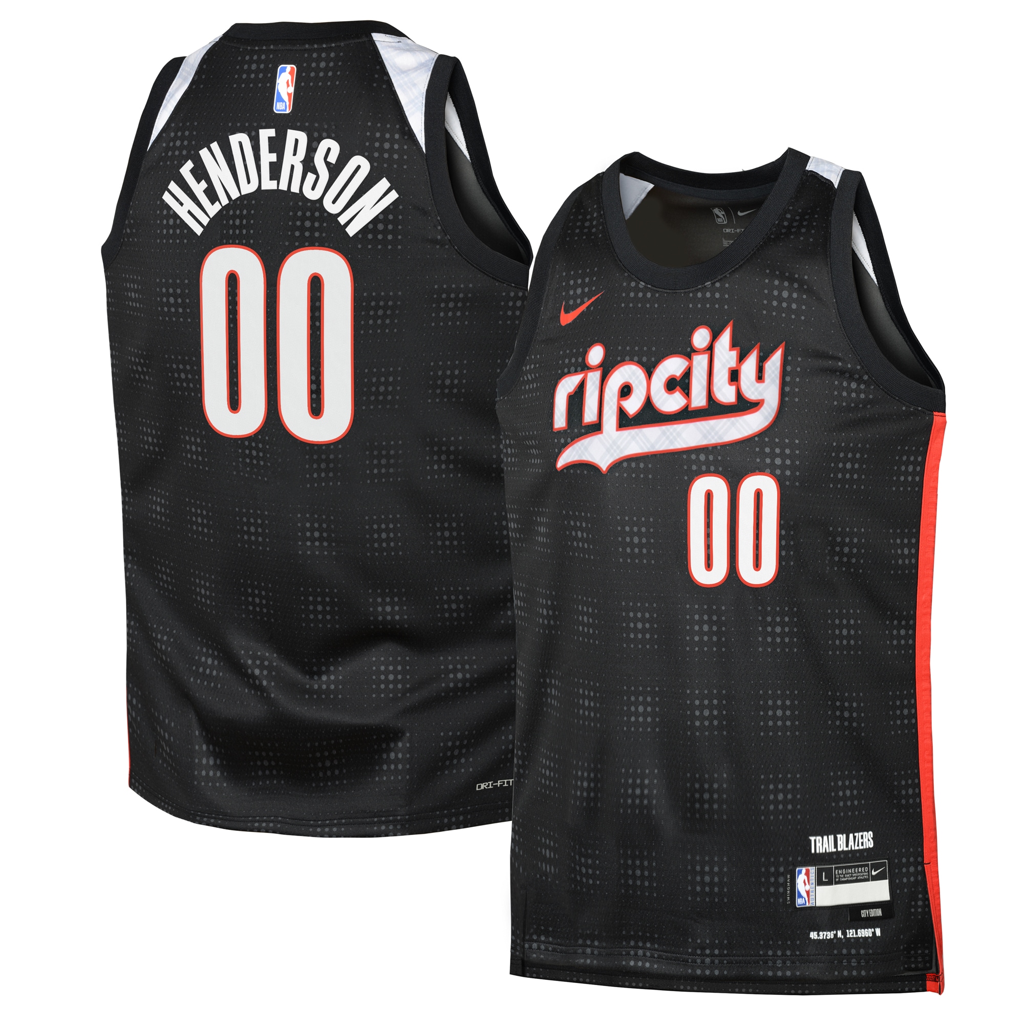 Camiseta City Edition Swingman de los Portland Trail Blazers 2024 Negro Scoot Henderso Unisex NBA Jersey Unisex