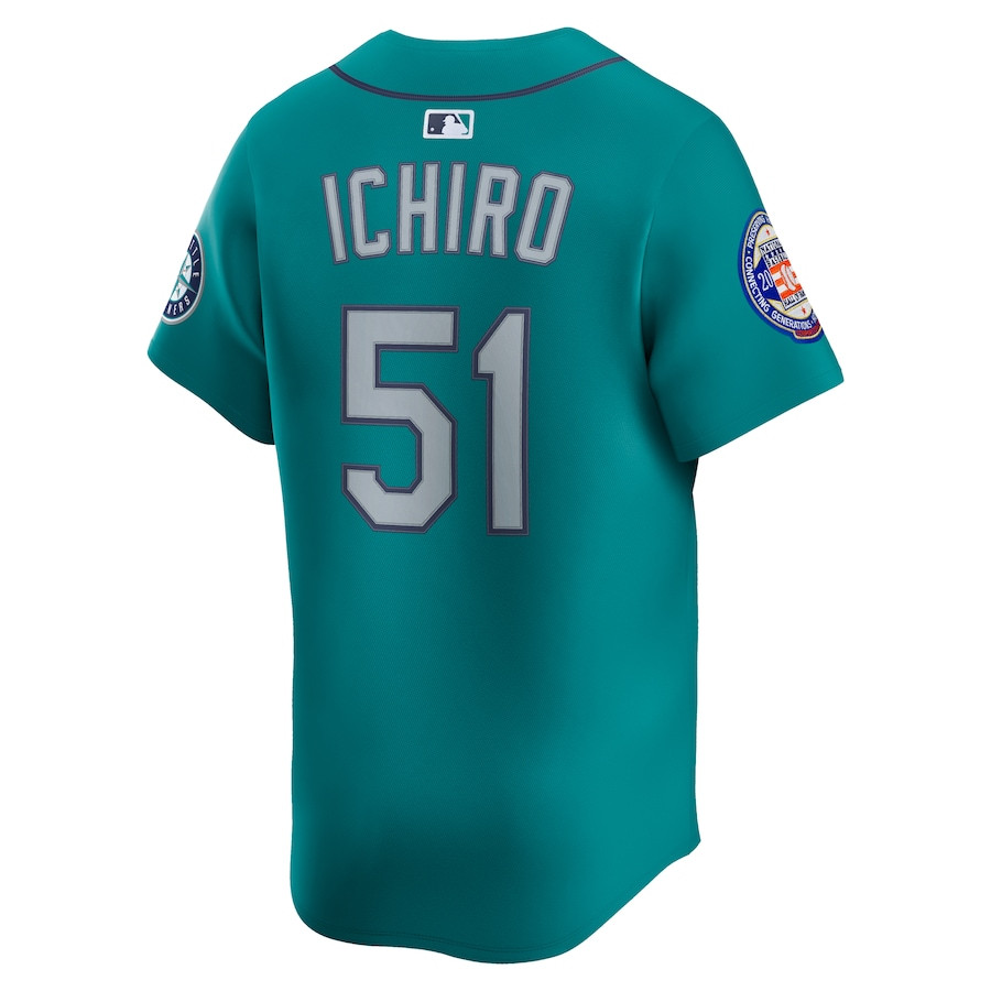 Ichiro Suzuki 51 Seattle Mariners 2025 National Hall of Fame Alternate Limited Player Aqua MLB Jersey Men's