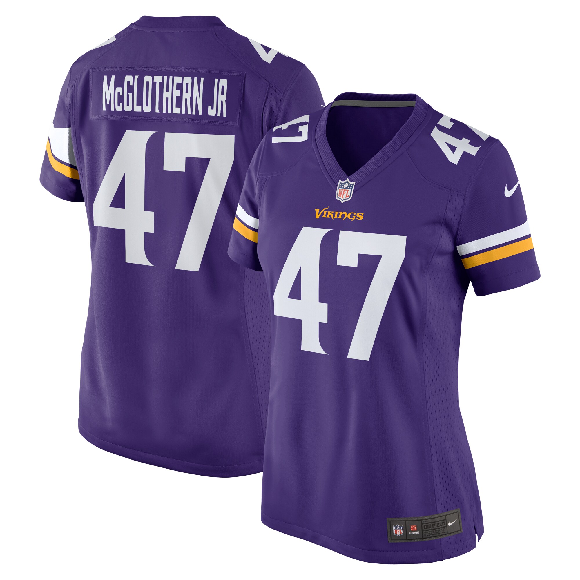 Minnesota Vikings Dwight McGlothern Jr. Purple Game NFL Jersey Women's