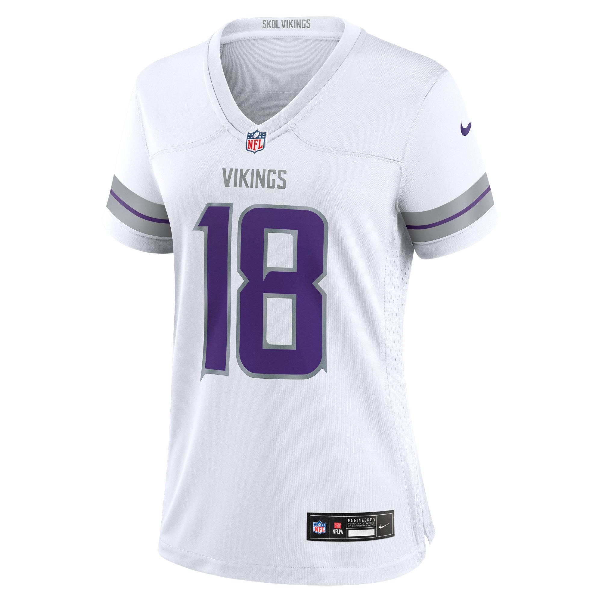 Minnesota Vikings Justin Jefferson White Alternate Game Player NFL Jersey Women's