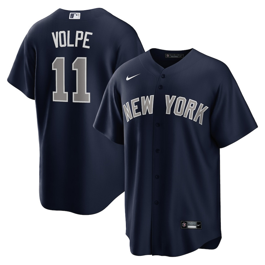 Anthony Volpe 11 New York Yankees Alternate Navy MLB Jersey Men's