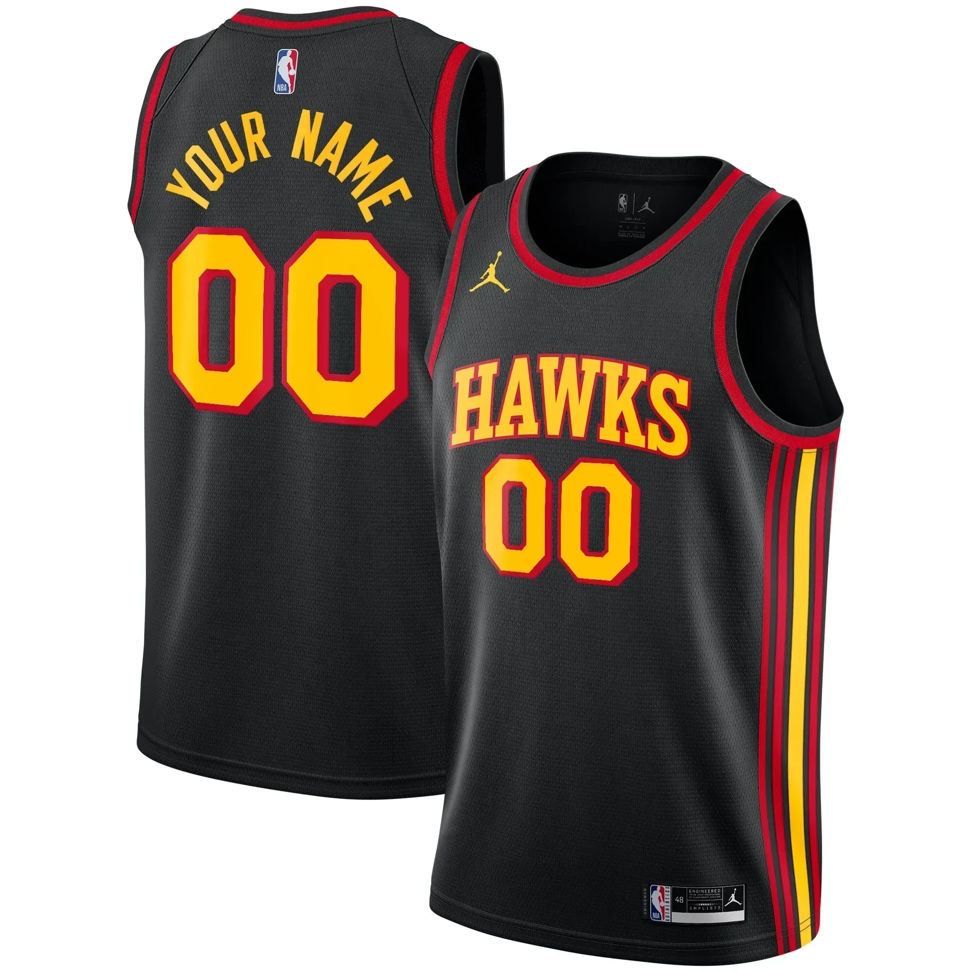 Atlanta Hawks Swingman Custom Statement Edition Black NBA Jersey Men's