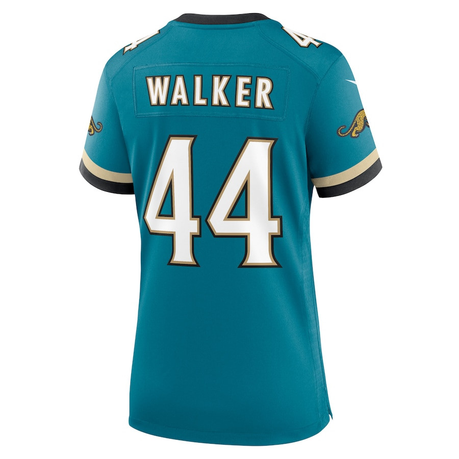 Travon Walker 44 Jacksonville Jaguars Prowler Throwback Game Teal NFL Jersey Women's