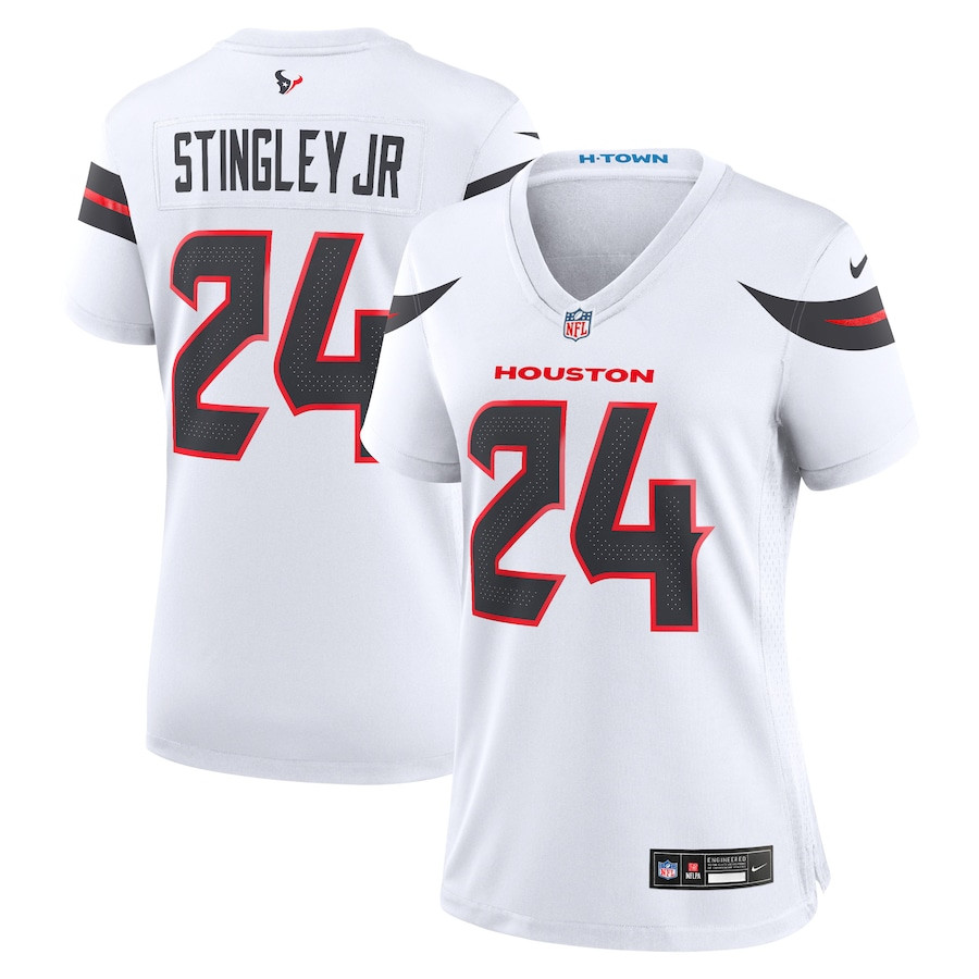 Derek Stingley Jr. 24 Houston Texans Game White NFL Jersey Women's