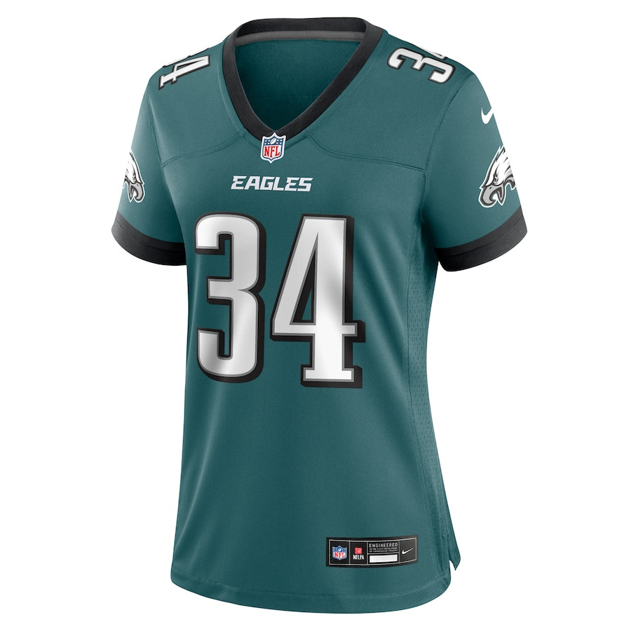 Isaiah Rodgers 34 Philadelphia Eagles Team Game Midnight Green NFL Jersey Women's