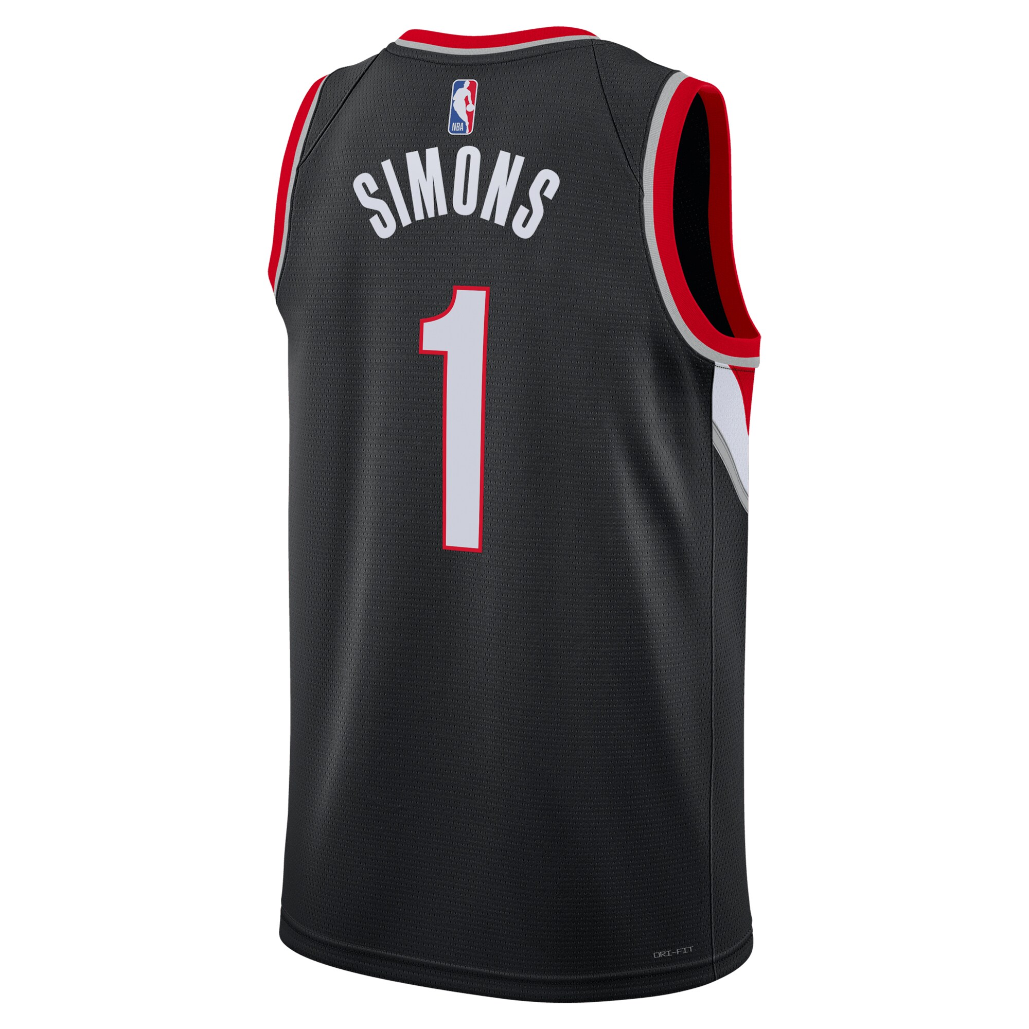 Camiseta Icon Swingman de los Portland Trail Blazers Negro Anfernee Simons NBA Jersey Men's