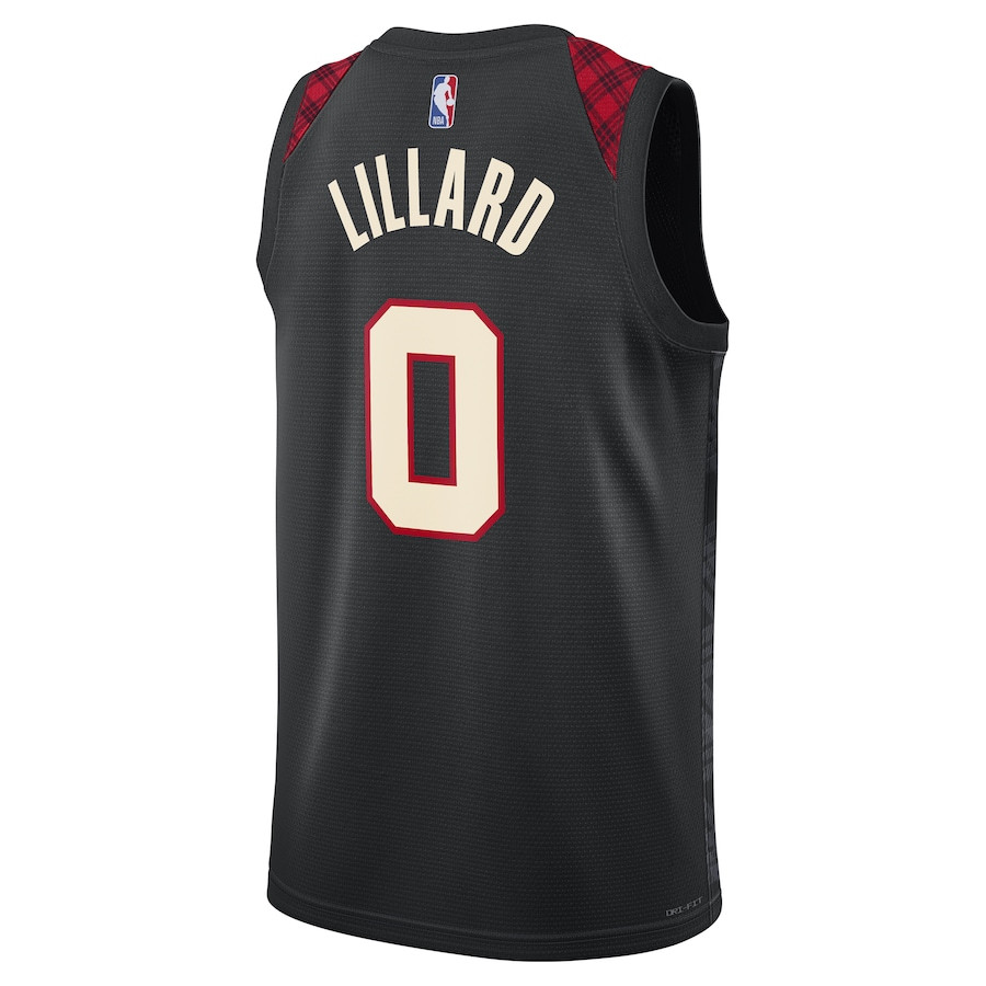 Damian Lillard 0 Portland Trail Blazers 2023/24 Swingman City Editio Unisex Black NBA Jersey Unisex