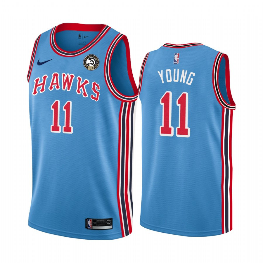 Atlanta Hawks Trae Young 11 Blue 50th Anniversary Classic NBA Jersey Men's