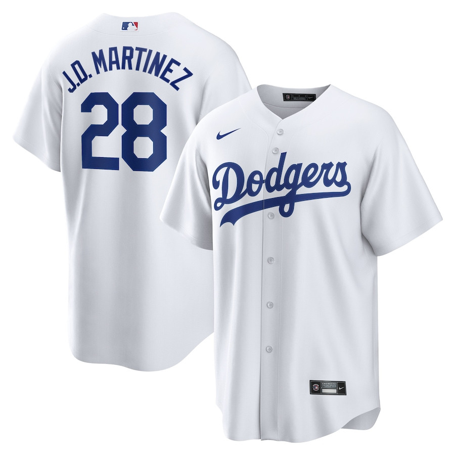 J.D. Martinez 28 Los Angeles Dodgers Home White MLB Jersey Men's