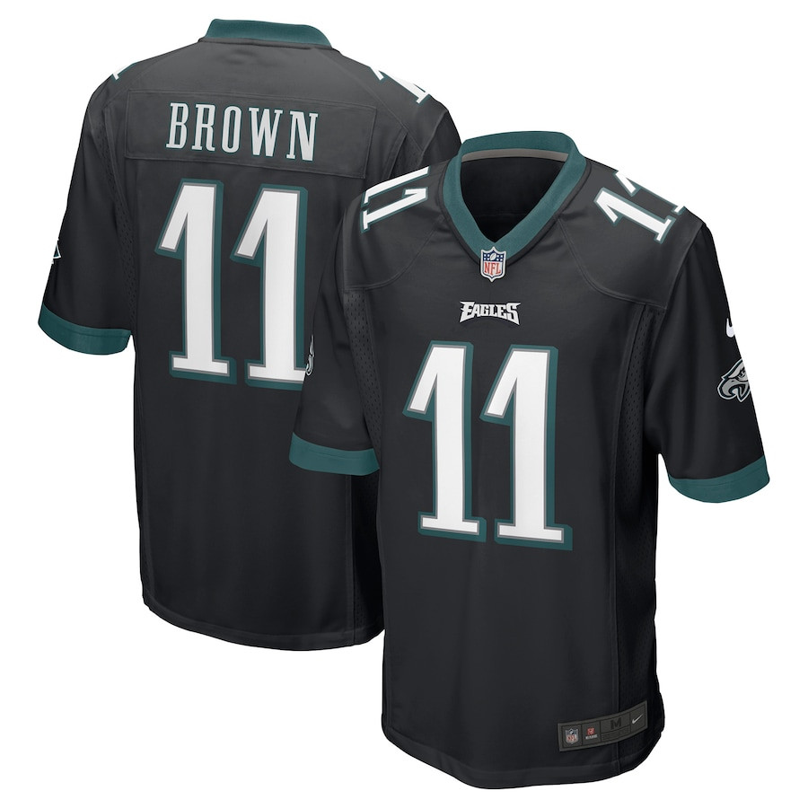 A.J. Brown 11 Philadelphia Eagles Game Black NFL Jersey Men's