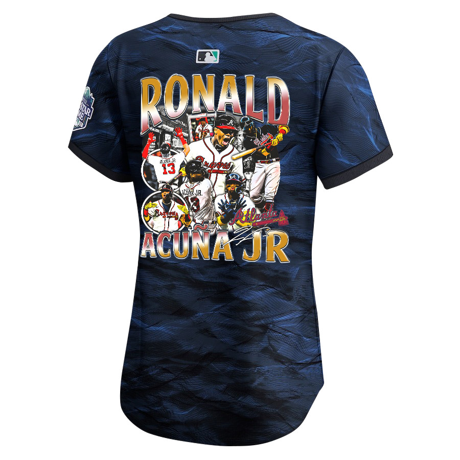 Ronald Acu?a Jr. 13 Atlanta Braves Signed Posture 2023 All Star Game Limited Player Royal MLB Jersey Women's