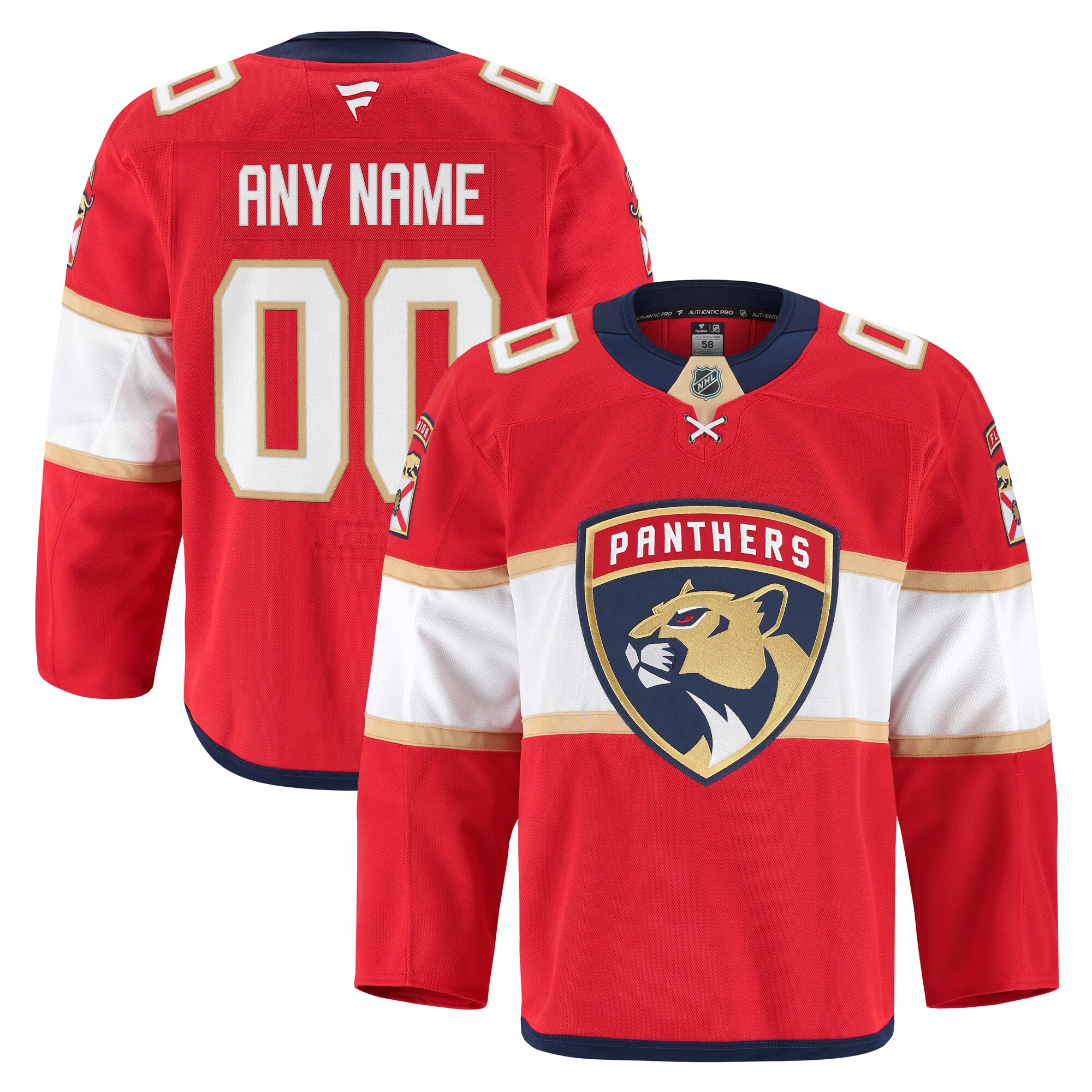Florida Panthers Red Home Pro Custom NHL Jersey Men's