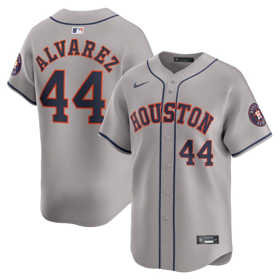 Yordan Alvarez 44 Houston Astros Away Limited Player Gray MLB Jersey Men's