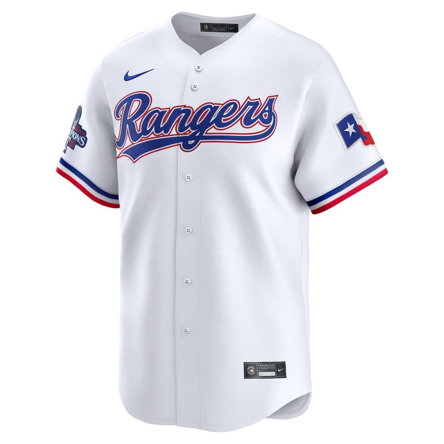 Jonah Heim 28 Texas Rangers Home 2023 World Series Champions Limited White MLB Jersey Men's