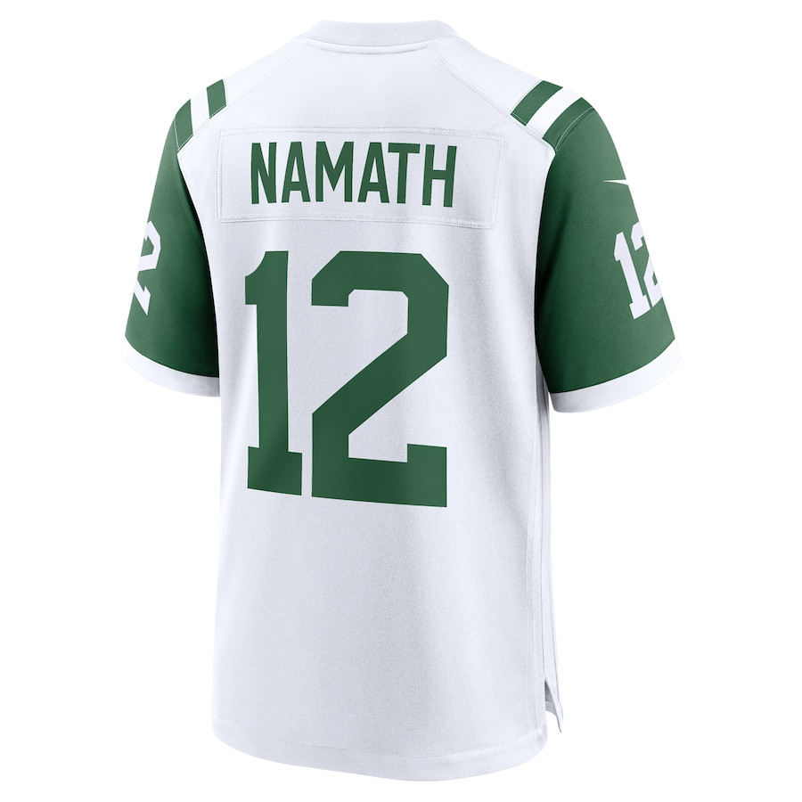 Joe Namath 12 New York Jets Classic Alternate Retired Player Game White NFL Jersey Men's