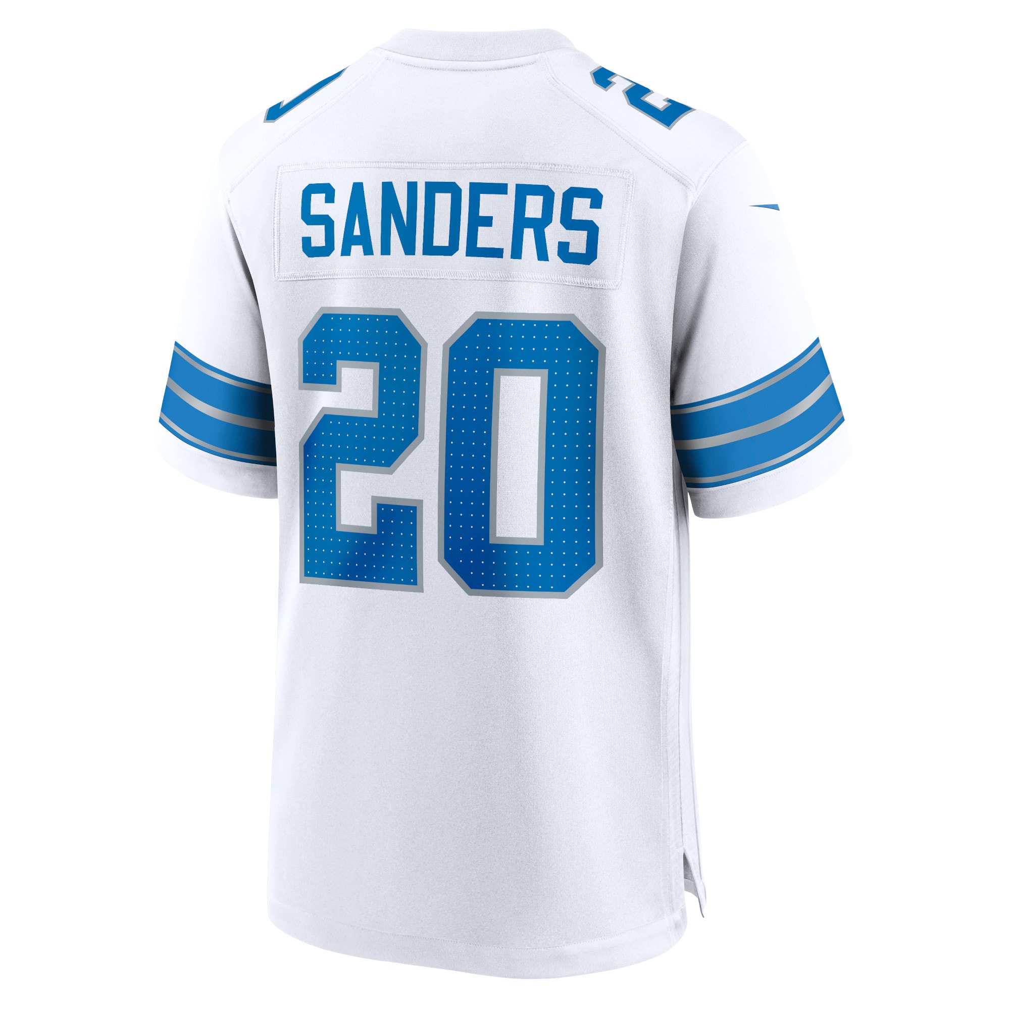 Detroit Lions Barry Sanders White Retired Player Game NFL Jersey Men's