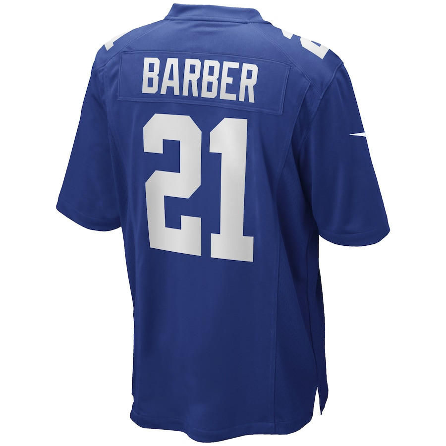 Tiki Barber 21 New York Giants Game Retired Royal NFL Jersey Men's