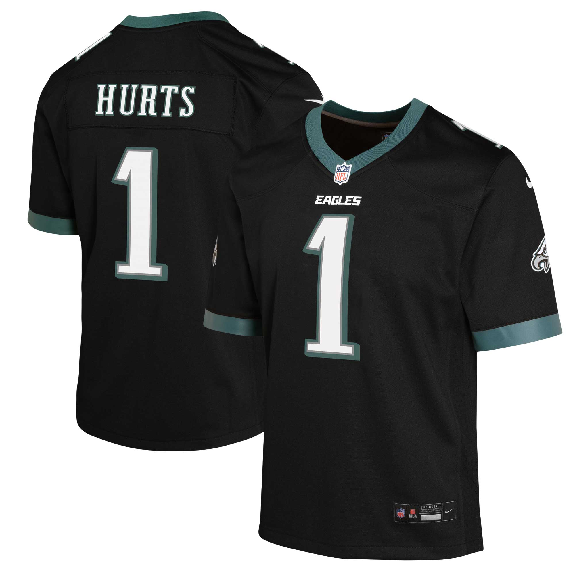 Philadelphia Eagles Jalen Hurts Black Game NFL Jersey Youth