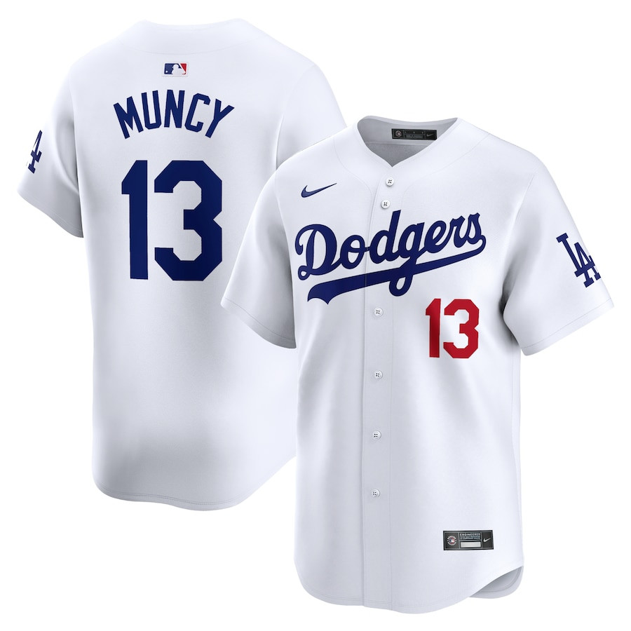 Max Muncy 13 Los Angeles Dodgers Home Limited Player White MLB Jersey Men's