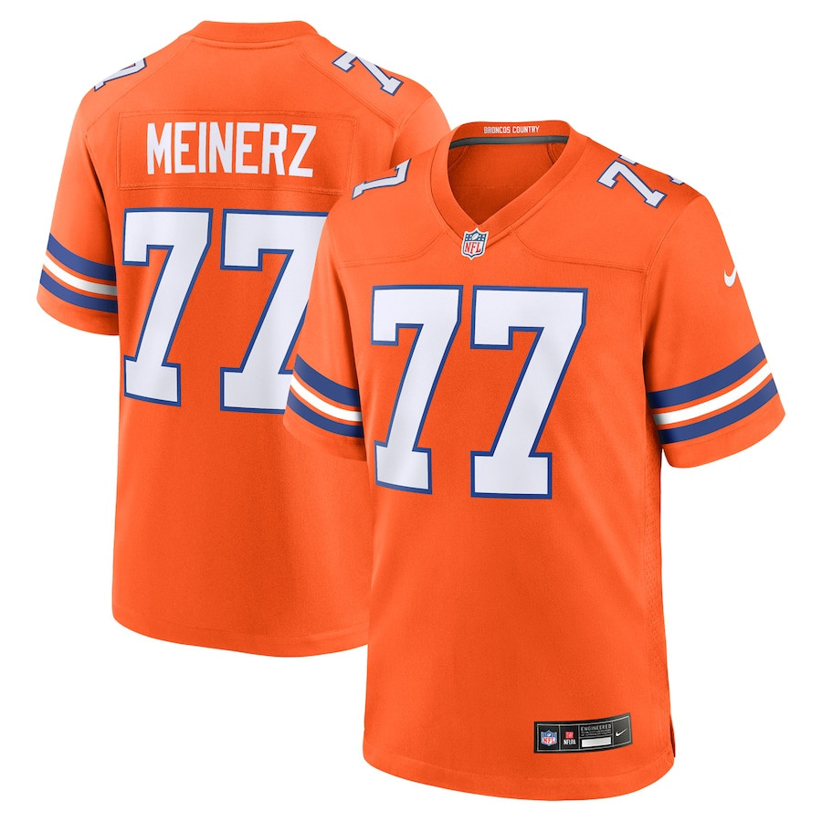 Quinn Meinerz 77 Denver Broncos Mile High Collection 1977 Throwback Player Game Orange NFL Jersey Men's