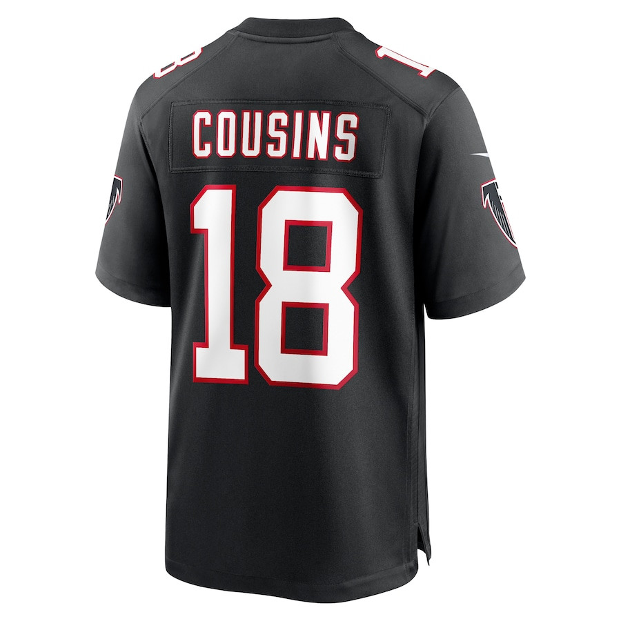 Kirk Cousins 18 Atlanta Falcons Alternate Game Black NFL Jersey Men's