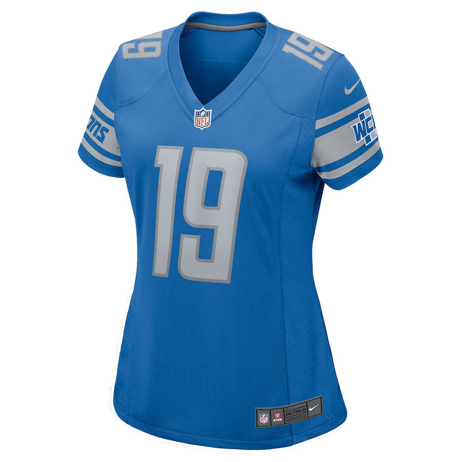 Donovan Peoples-Jones 19 Detroit Lions Game Blue NFL Jersey Women's