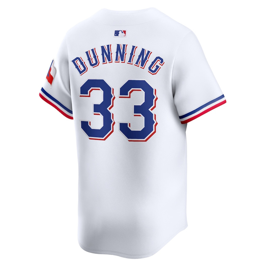 Dane Dunning 33 Texas Rangers Home Limited Player White MLB Jersey Men's