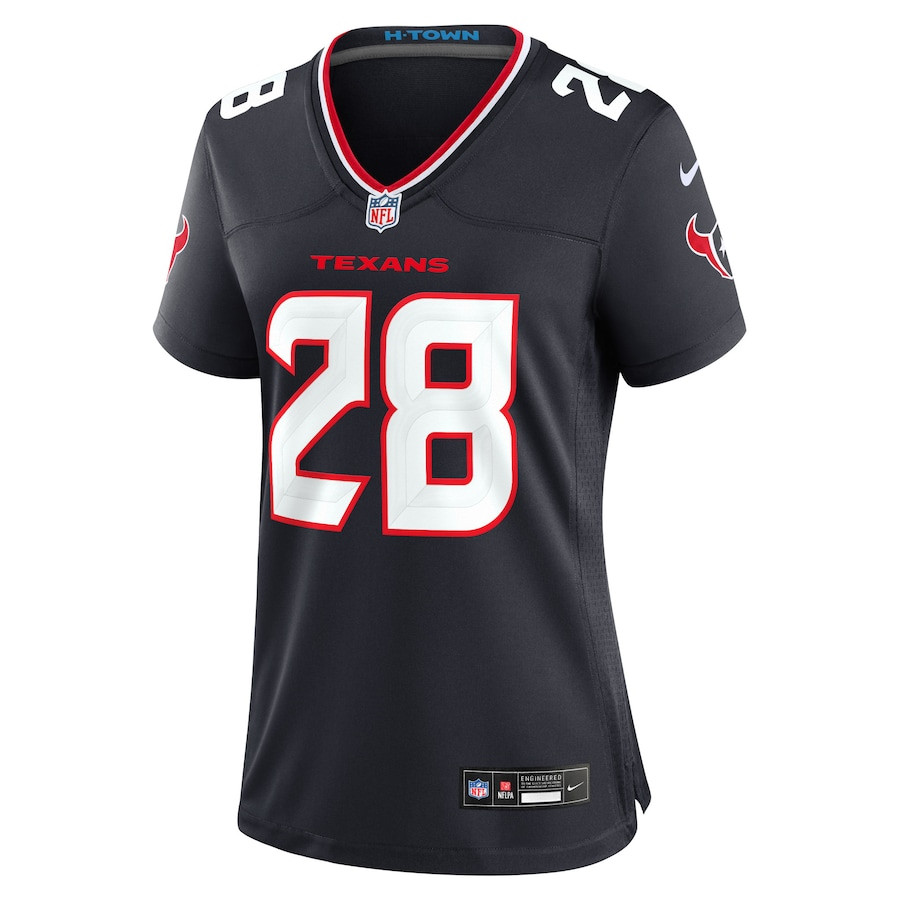 Joe Mixon 28 Houston Texans Game Navy NFL Jersey Women's