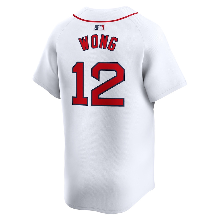 Connor Wong 12 Boston Red Sox Home Limited White MLB Jersey Men's