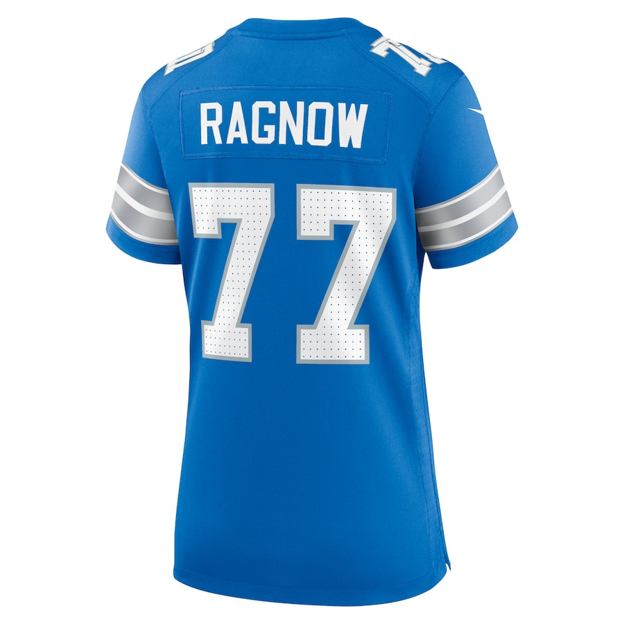 Frank Ragnow 77 Detroit Lions Team Game Blue NFL Jersey Women's