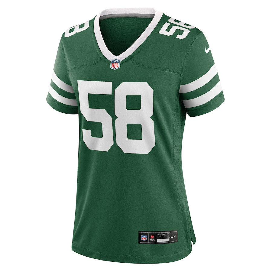 Eric Watts 58 New York Jets Team Game Legacy Green NFL Jersey Women's