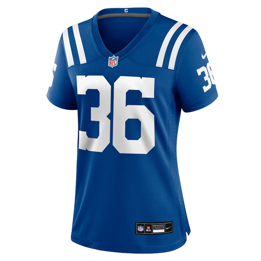 Salvon Ahmed 36 Indianapolis Colts Team Game Royal NFL Jersey Women's