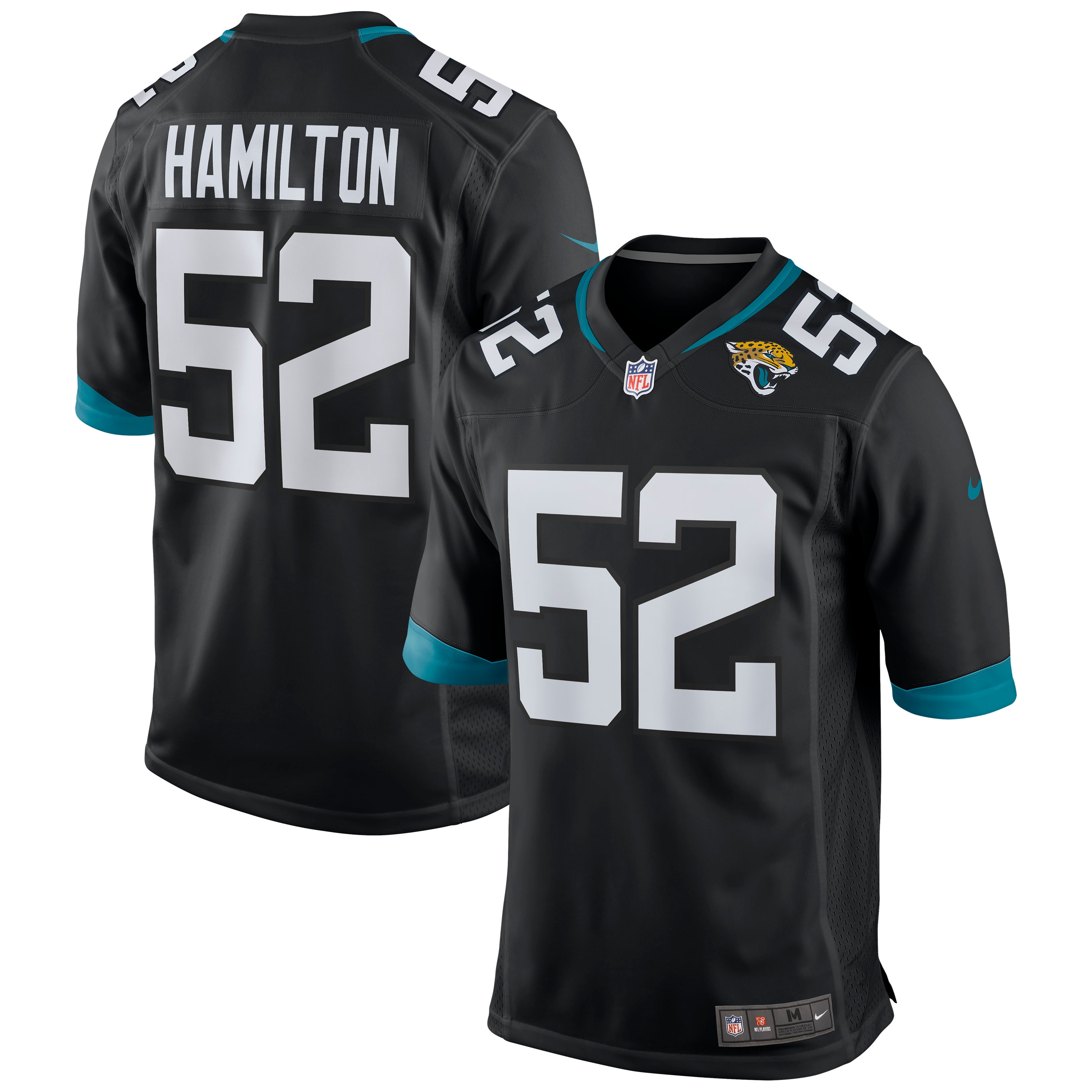 Jacksonville Jaguars DaVon Hamilton Black Game NFL Jersey Men's