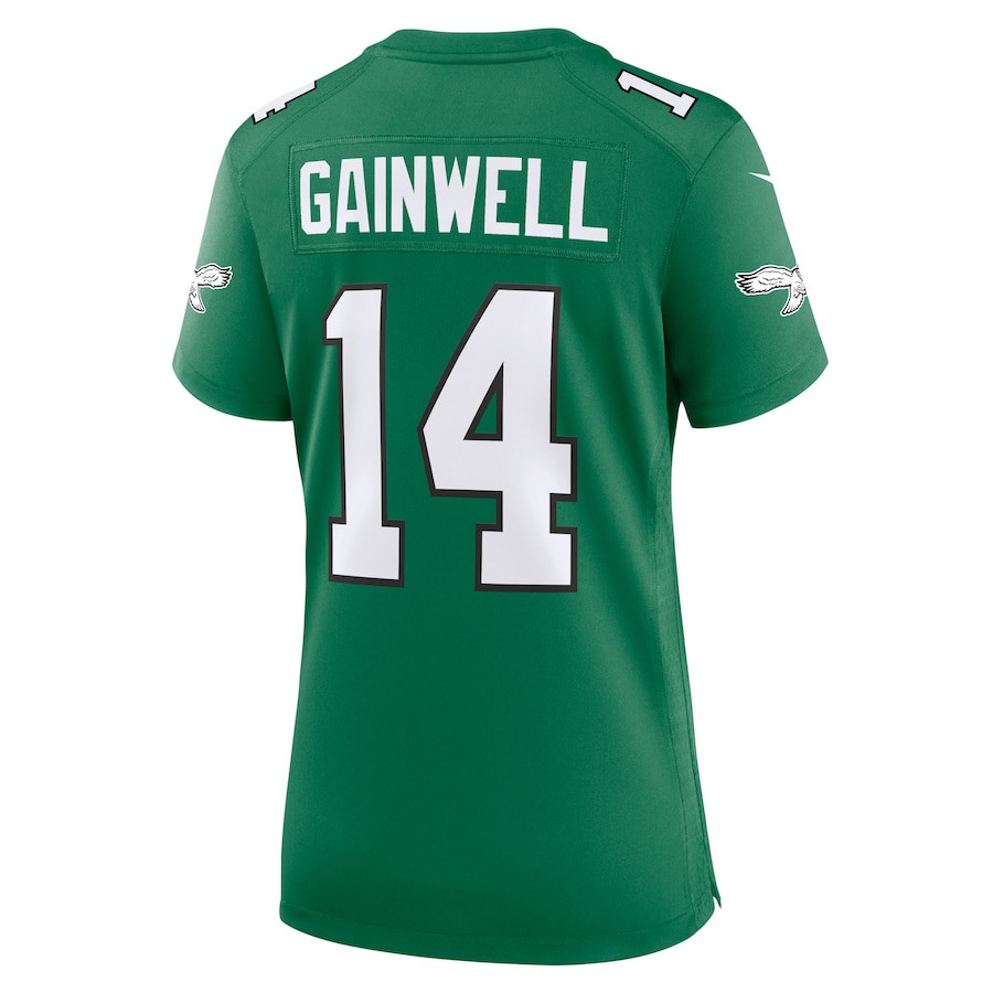 Kenneth Gainwell 14 Philadelphia Eagles Alternate Game Kelly Green NFL Jersey Women's
