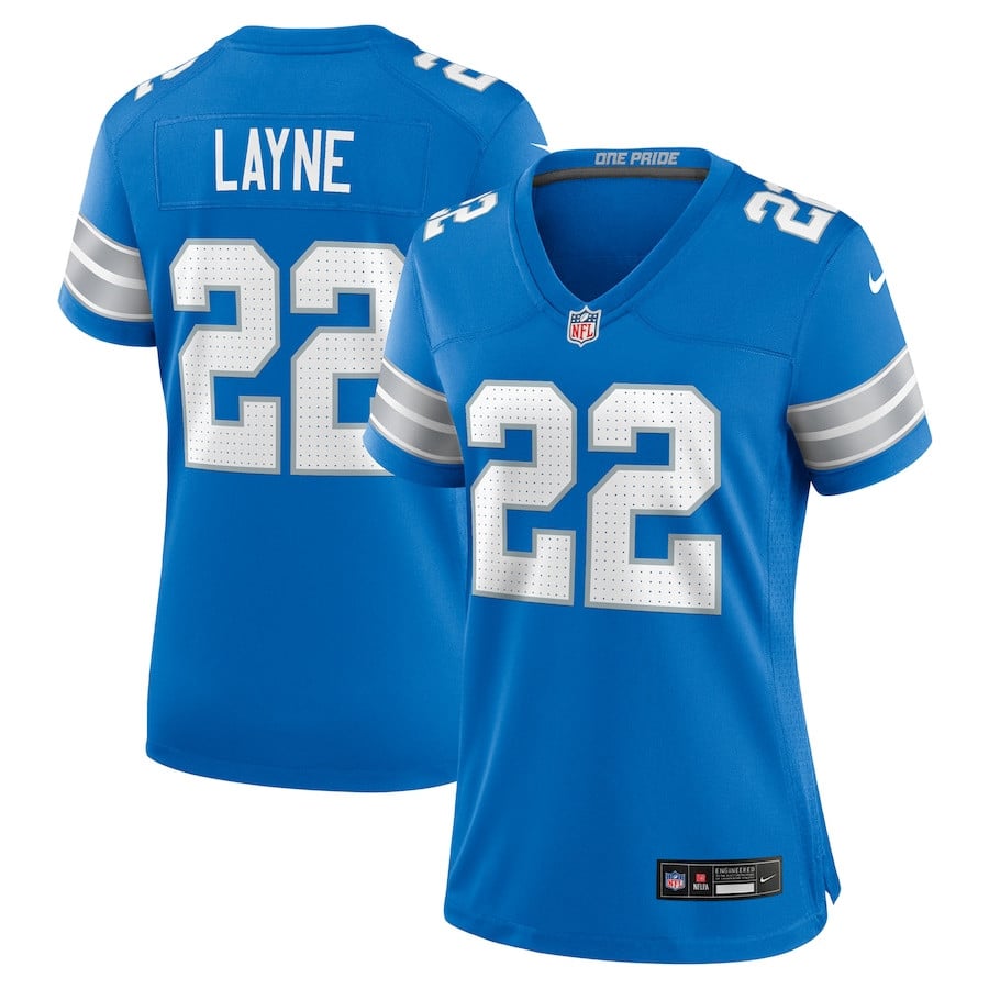 Bobby Layne 22 Detroit Lions Retired Player Game Blue NFL Jersey Women's