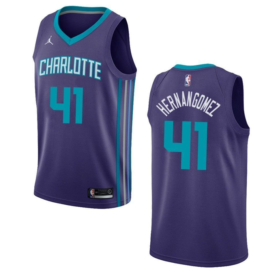 Charlotte Hornets 41 Willy Hernangomez Statement Swingman Purple NBA Jersey Men's
