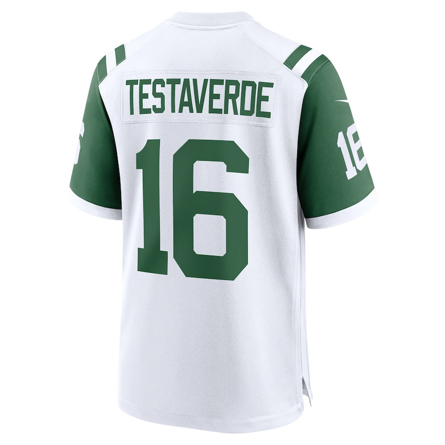 Vinny Testaverde 16 New York Jets Classic Alternate Retired Player Game White NFL Jersey Men's