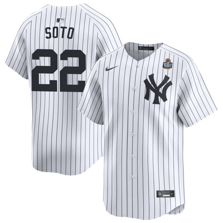 Juan Soto 22 New York Yankees 2024 World Series Home Limited Player White MLB Jersey Men's