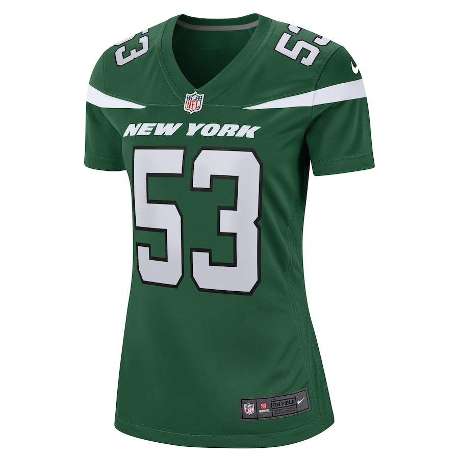 Zaire Barnes 53 New York Jets Game Gotham Green NFL Jersey Women's