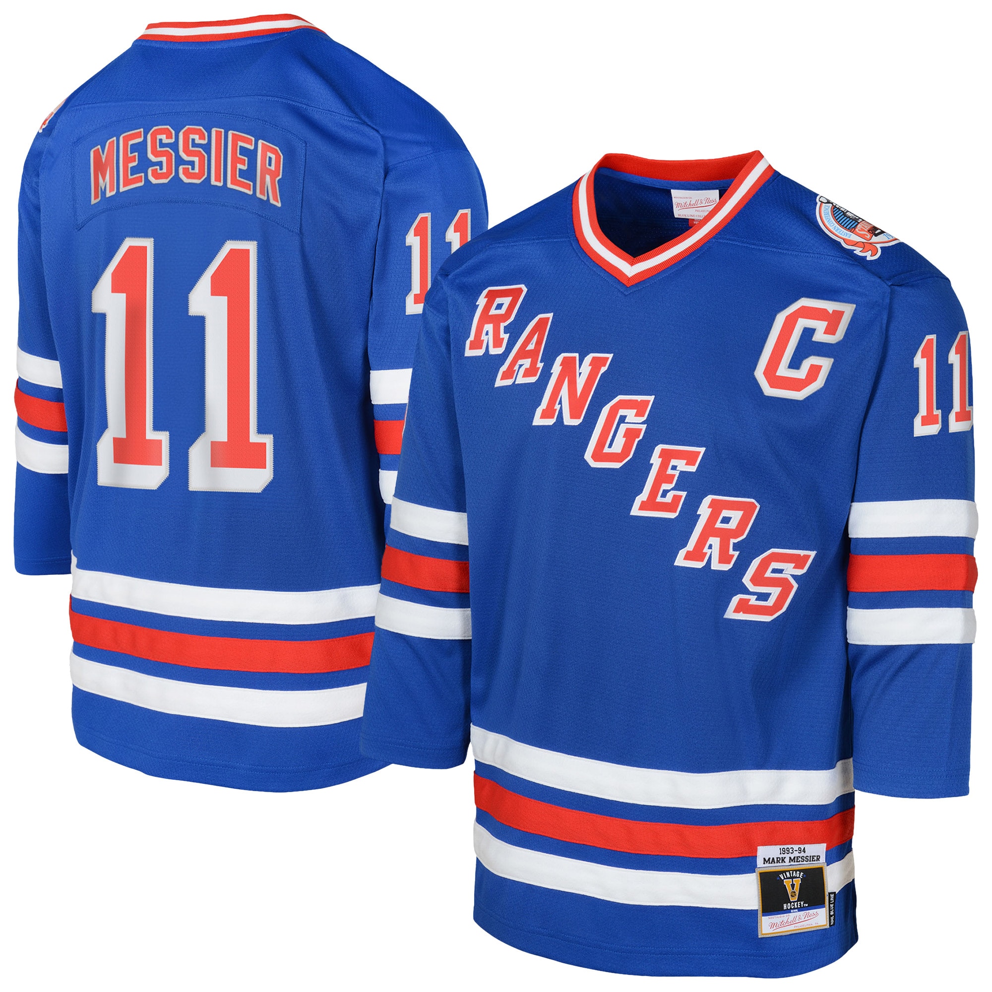 New York Rangers Mark Messier Royal Power Play 2.0 Player with Captain Patch NHL Jersey Youth