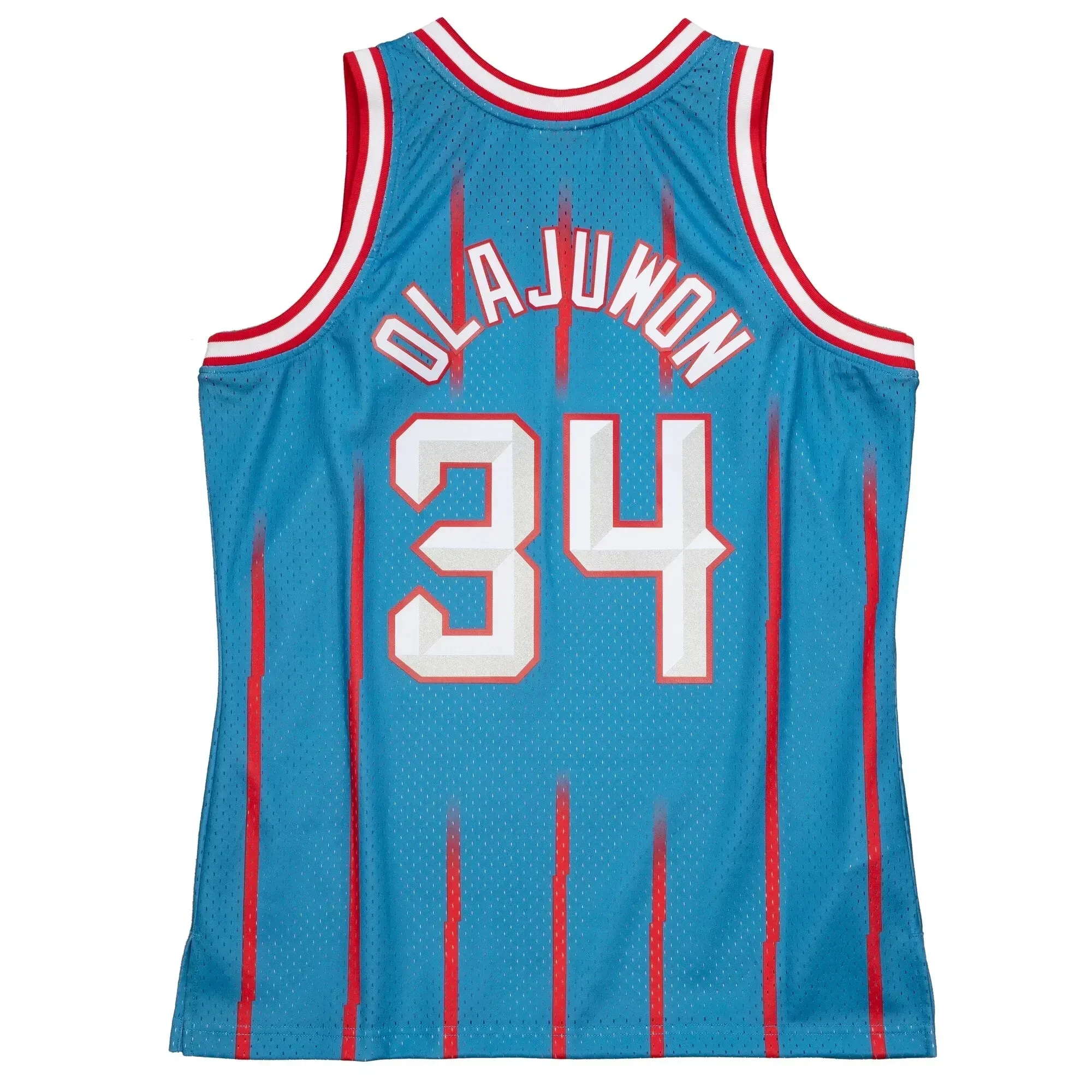 Hakeem Olajuwon Houston Rockets Mitchell Ness 1996-97 Hardwood Classics Reload 2.0 Swingman Light Blue NBA Jersey Men's